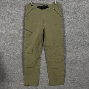Patagonia Mens Size 32 Cargo Pants Olive Green Nylon Blend Belted Hiking Outdoor